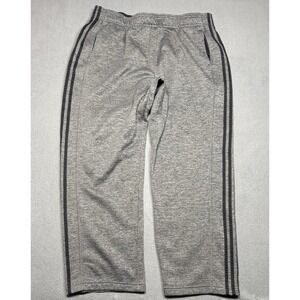 Adidas Climawarm Fleece Track Pants Mens 2XL Gray Black 3 Stripes Joggers Fleece